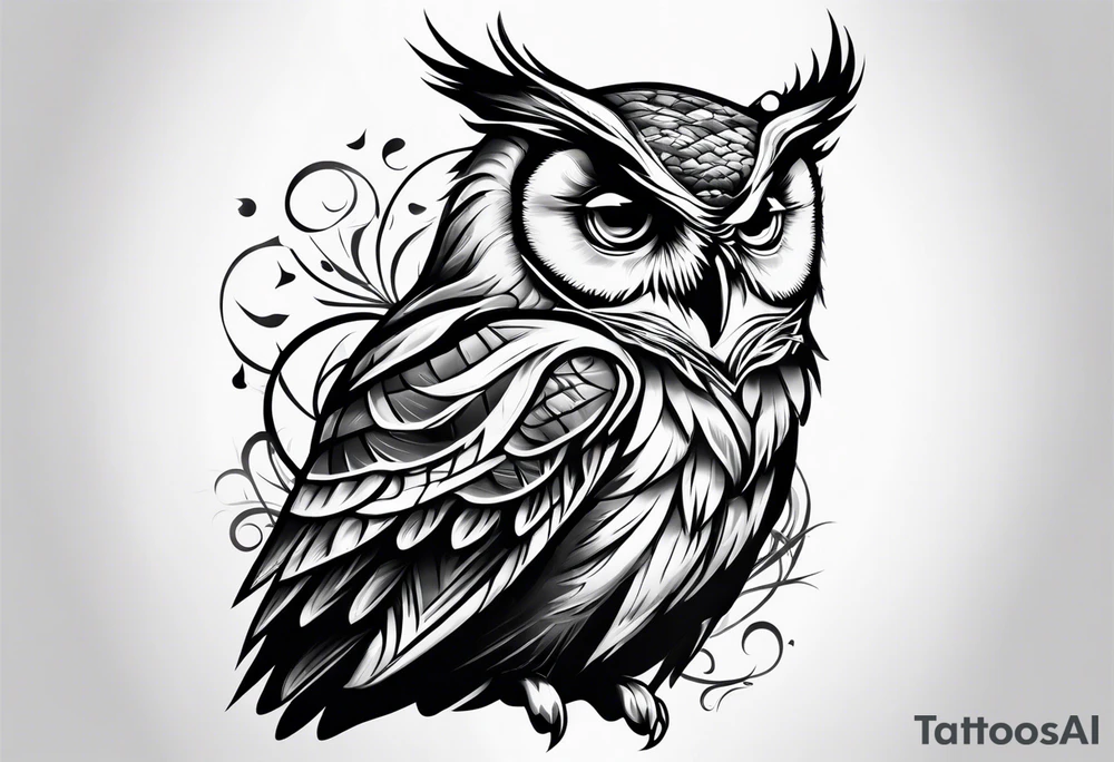 owl with a sheet over its head like a ghost tattoo idea