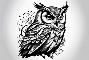 owl with a sheet over its head like a ghost tattoo idea