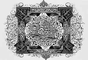 Arabic calligraphy in a straight semetence tattoo idea