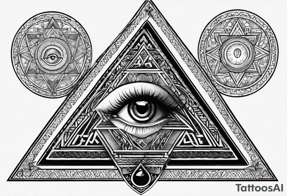 triangle tattoo with eye inside in arabic letters tattoo idea triangle tattoo with eye inside in arabic letters tattoo idea
