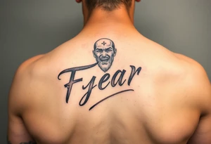Fear god in cursive tattoo idea