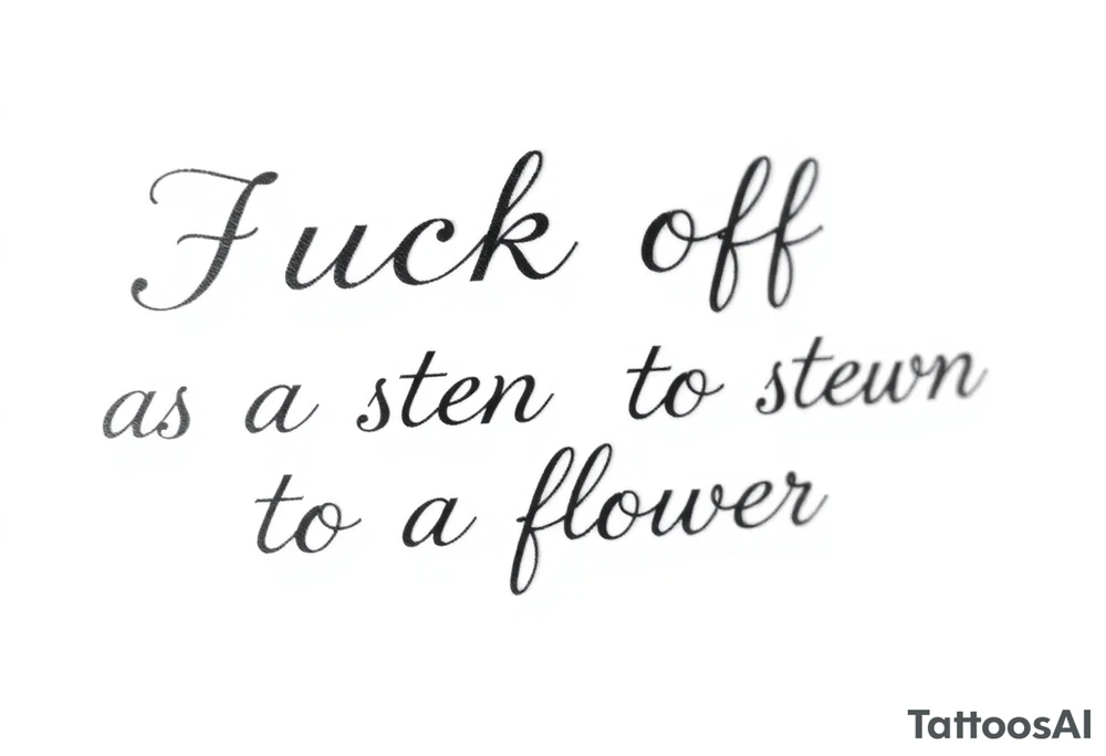 Fuck off as the stem to a flower tattoo idea