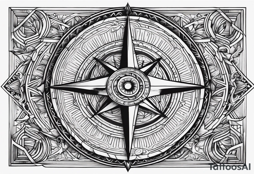 Boussole avec toute les directions tattoo idea