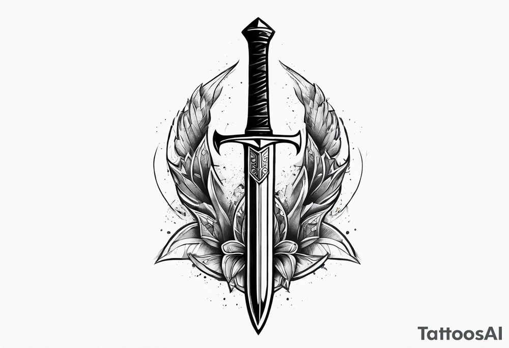 warrior sword chest tattoo tattoo idea