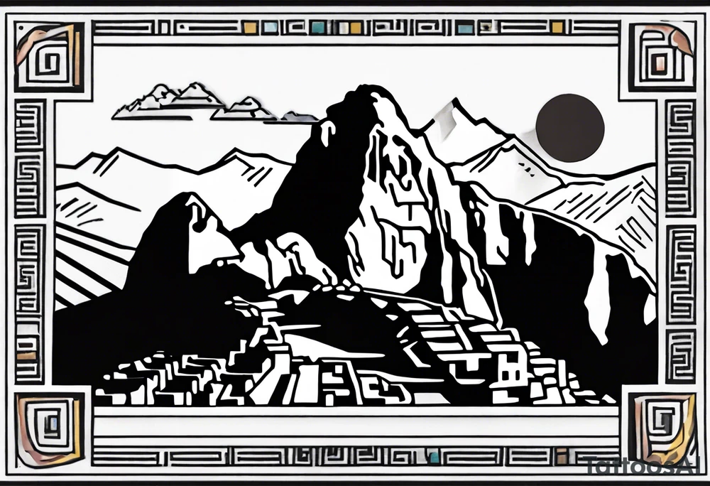 Peruvian paraphernalia (machu picchu, llamas, mountains, acequias). The subtlety of the lines is important. Tattoo for a girl along the collarbone tattoo idea