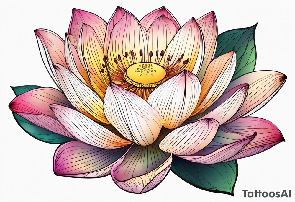 Lotus flower with stem tattoo idea