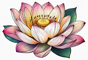 Lotus flower with stem tattoo idea