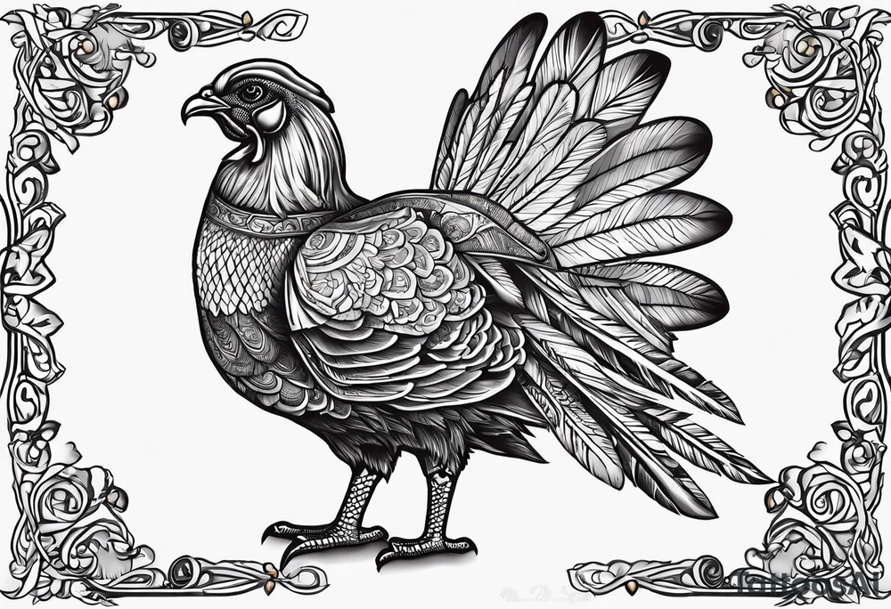 medieval turkey at thanksgiving tattoo idea