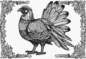 medieval turkey at thanksgiving tattoo idea