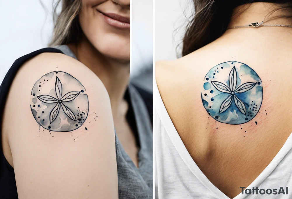 sand dollar 
watercolor
light gray tattoo idea