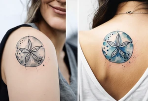 sand dollar 
watercolor
light gray tattoo idea