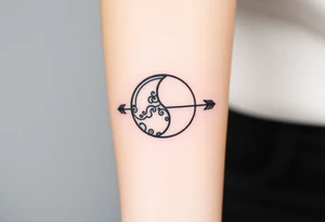 Moon phases with an arrow tattoo idea