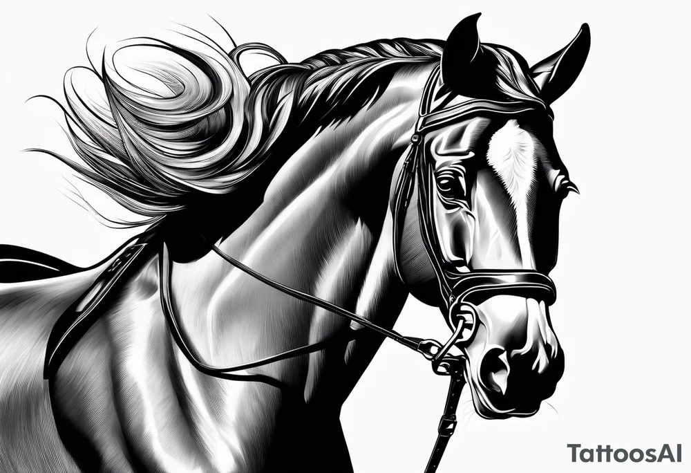 Horse portrait no shading tattoo idea