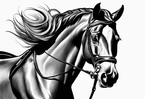 Horse portrait no shading tattoo idea