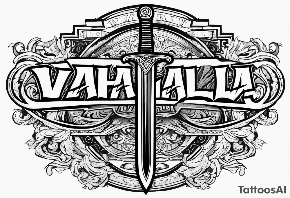 Valhalla sword tattoo idea