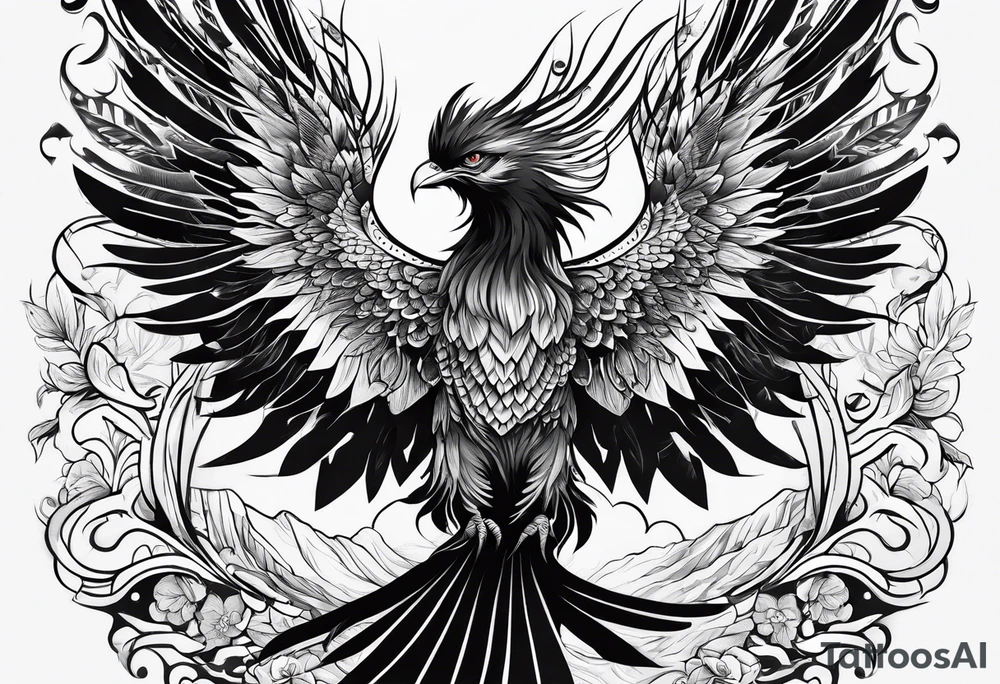 Rising phoenix tattoo idea