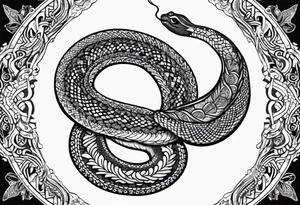 Rattlesnake mandala henna black tattoo design tattoo idea