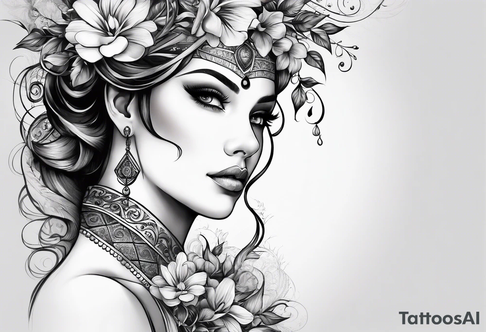 Mulher do signo de Touro, flores e livros atrás para tatuar no antebraço tattoo idea