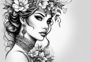 Mulher do signo de Touro, flores e livros atrás para tatuar no antebraço tattoo idea