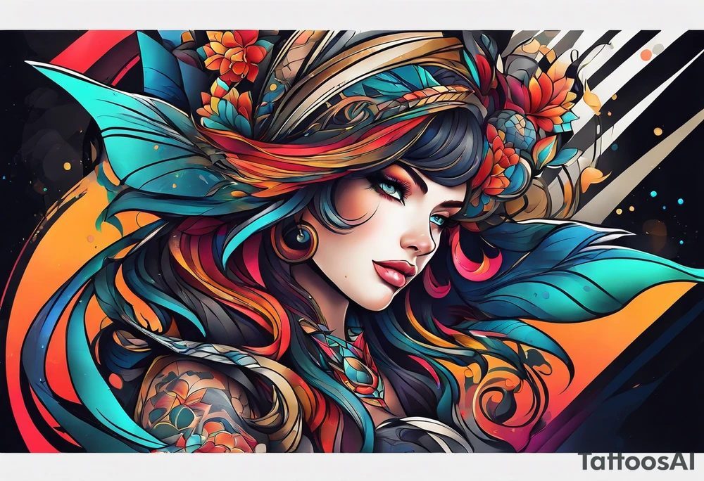 Abstract sleeve tattoo tattoo idea