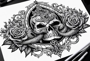Trident with a serpent around it tattoo idea