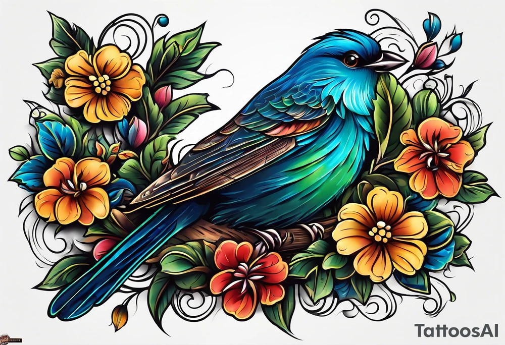 Create what you think the epitome of an old school style bird looks like. Be original. tattoo idea