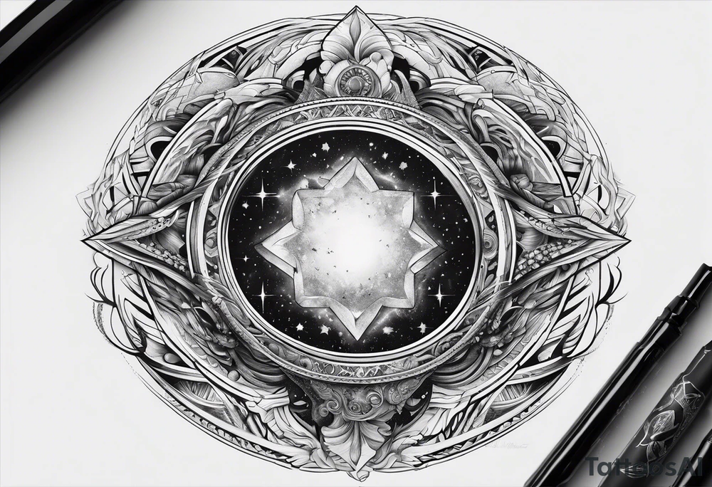 Space with wormhole tattoo idea