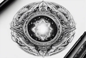 Space with wormhole tattoo idea