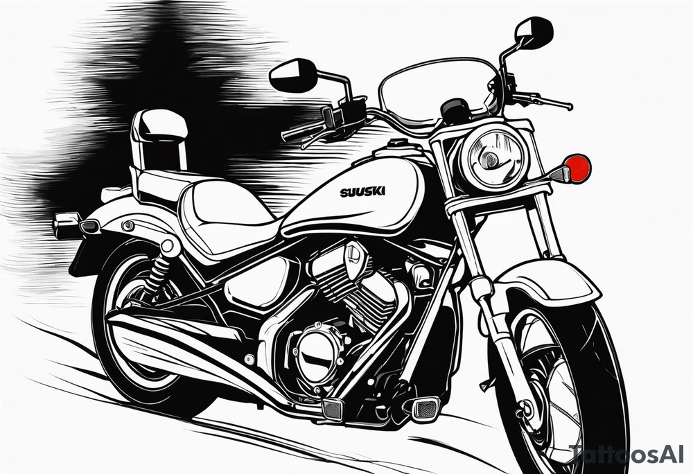 motorcycle suzuki intruder 125cc front view tattoo idea