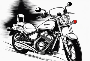 motorcycle suzuki intruder 125cc front view tattoo idea