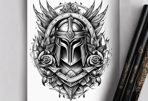 Ares spear and athena shield tattoo idea