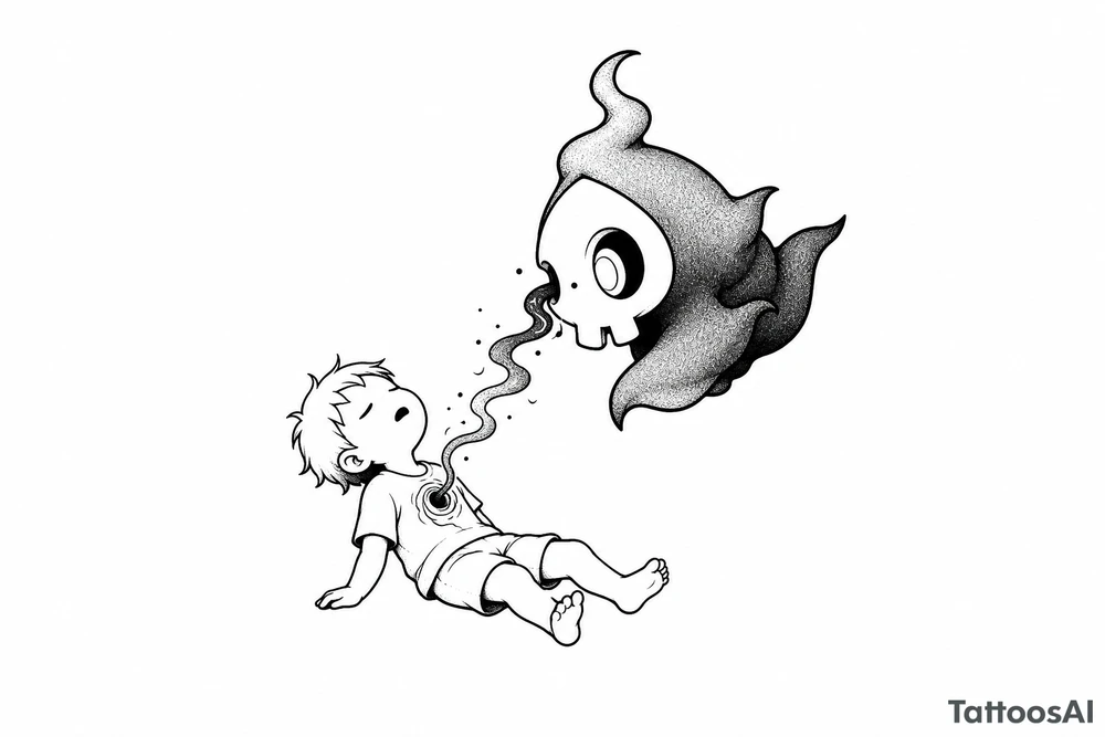 Duskull sucking a soul from a child tattoo idea