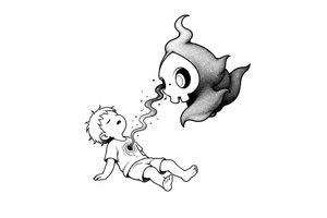 Duskull sucking a soul from a child tattoo idea