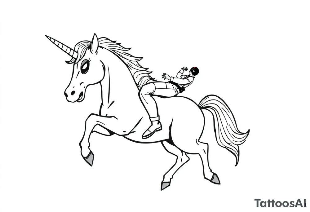 Deadpool riding unicorn tattoo idea