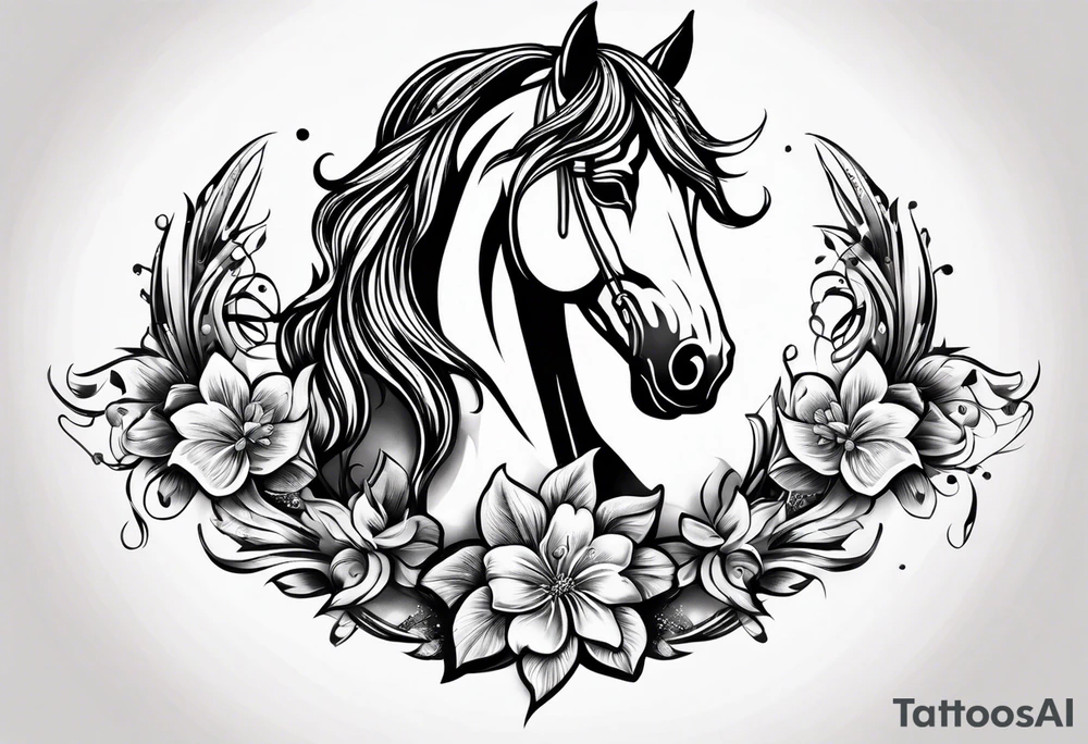 horseshoe with stars tattoo idea