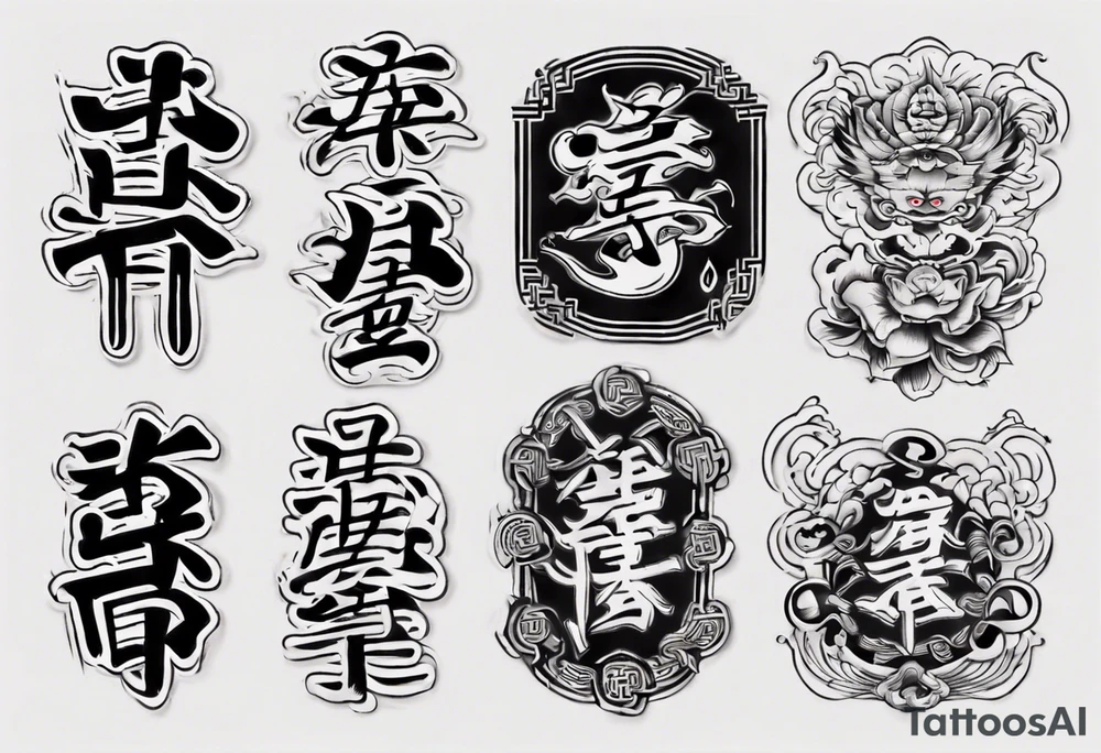 chinese characters triplets tattoo idea