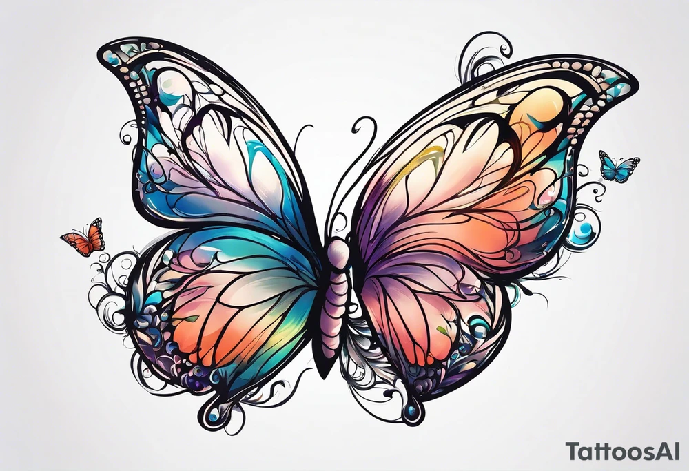 tiny butterflies trailing tattoo idea