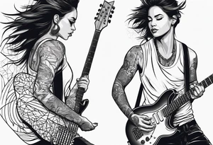 Cricket, Guitar, Running tattoo idea