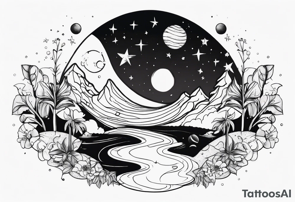 vacation on the moon tattoo idea