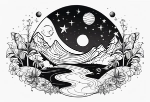 vacation on the moon tattoo idea