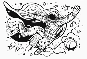 Man falling from space to earth tattoo idea