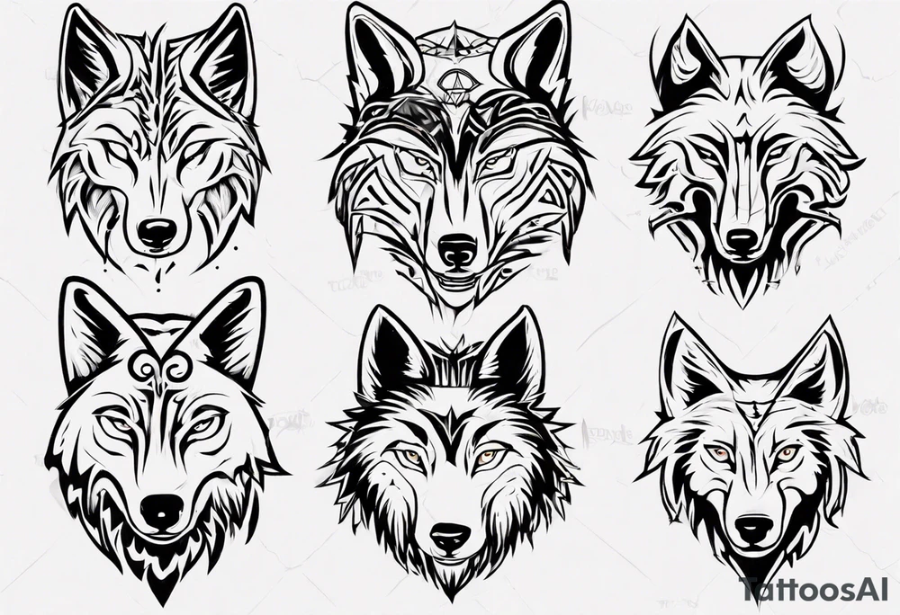 wolfs head tattoo idea