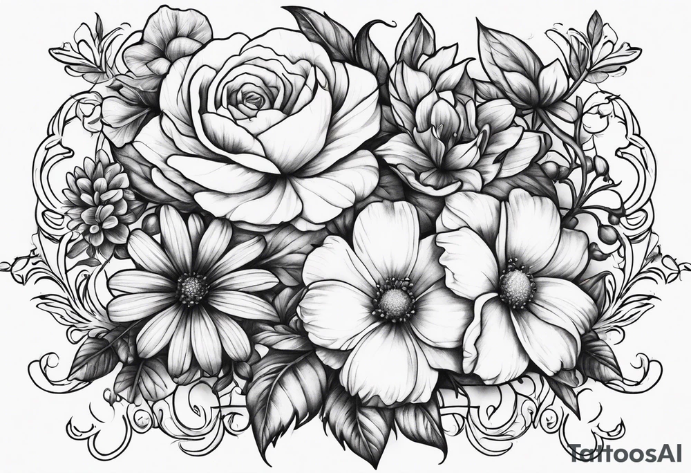 Flowers on the vines tattoo idea