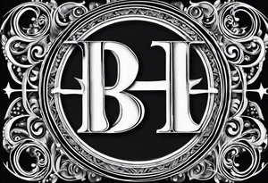 Letter "B" with the Letters "T" in one of the circles inside the B and an "E" in the the circle below the first 1 tattoo idea