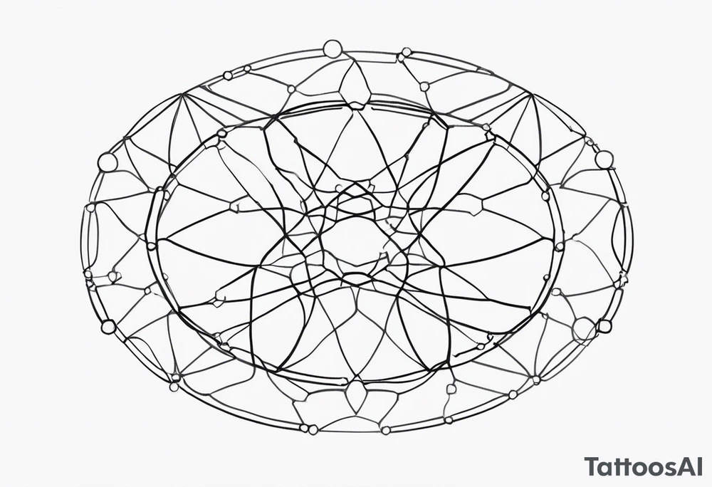 Draw a single circular ring made up of twelve small hexagons connected to each other tattoo idea