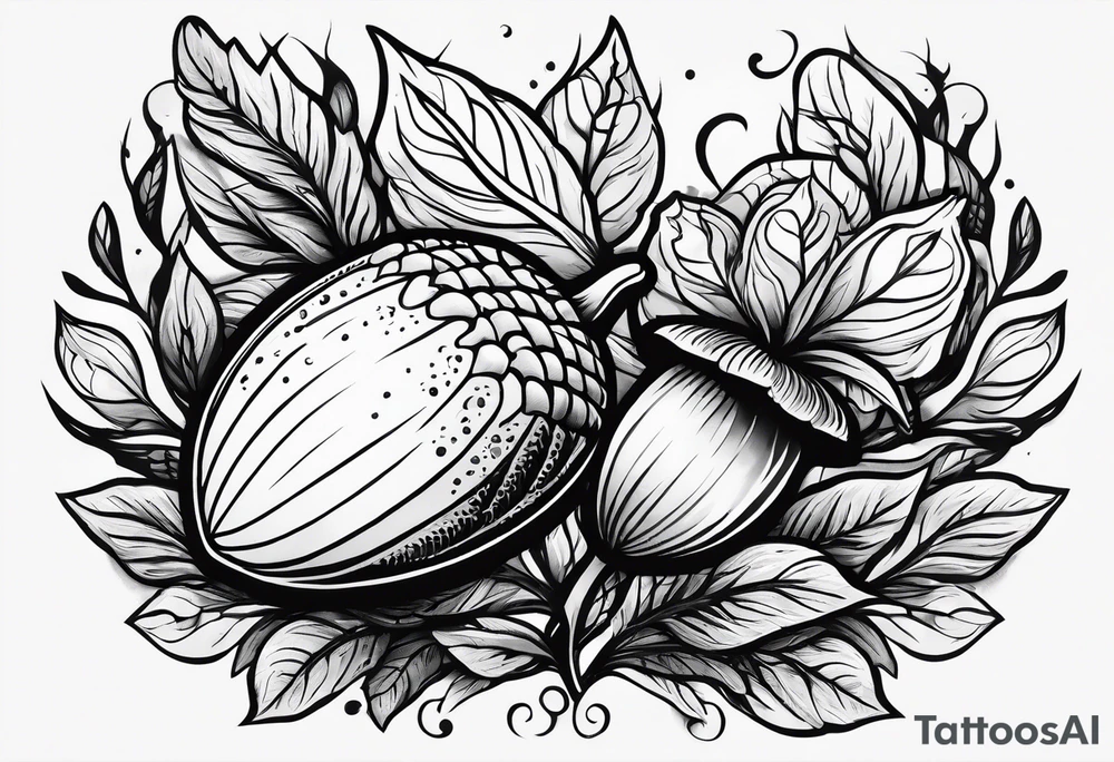 Flying acorn tattoo idea