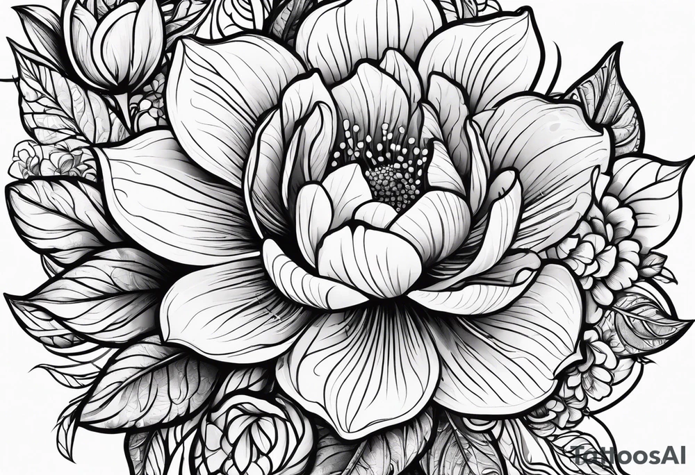 Flower lace curved tattoo idea
