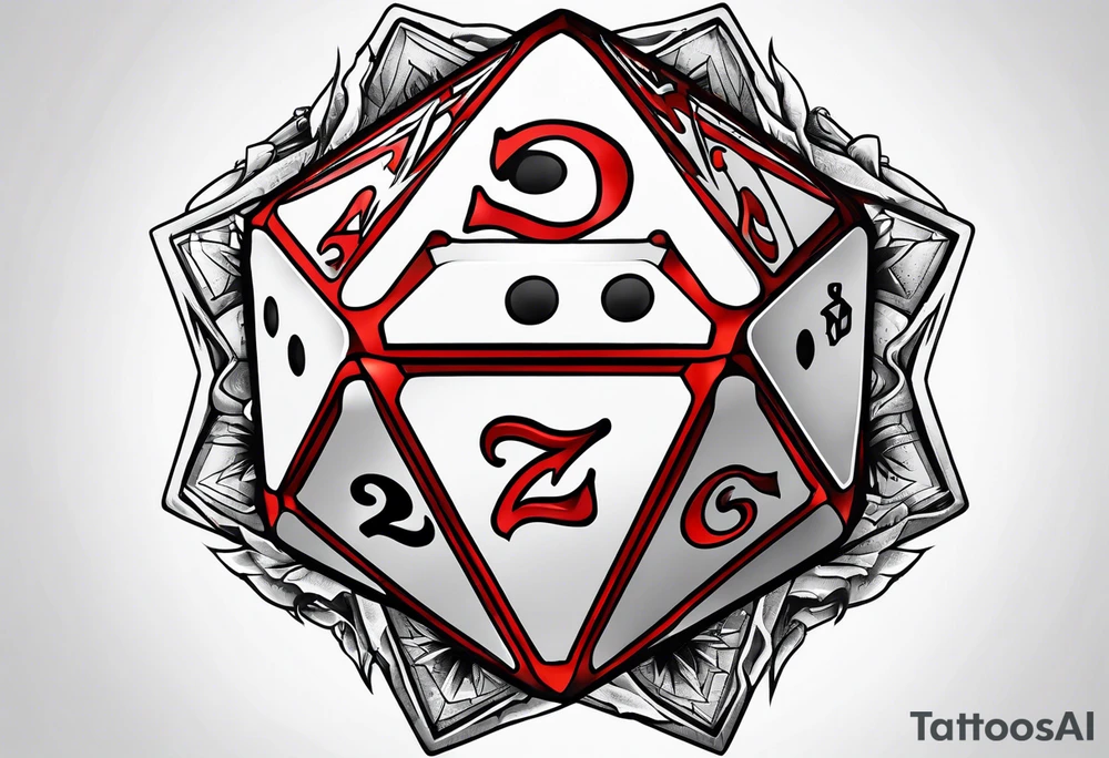 a twenty sided die tattoo idea