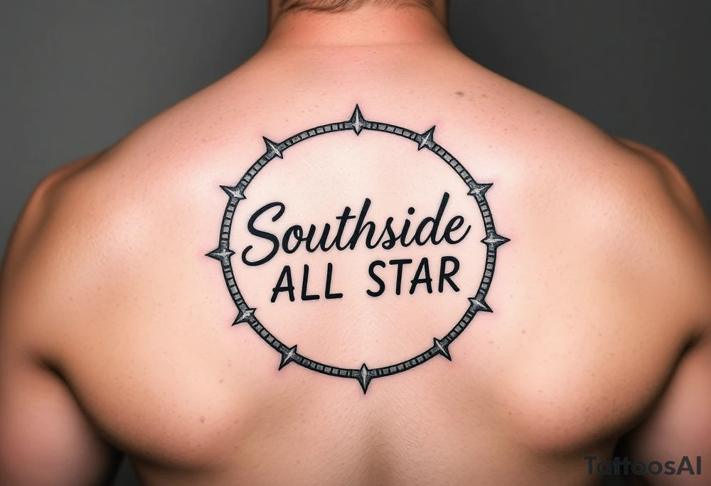 circle with it saying Southside all star inside tattoo idea circle with it saying Southside all star inside tattoo idea