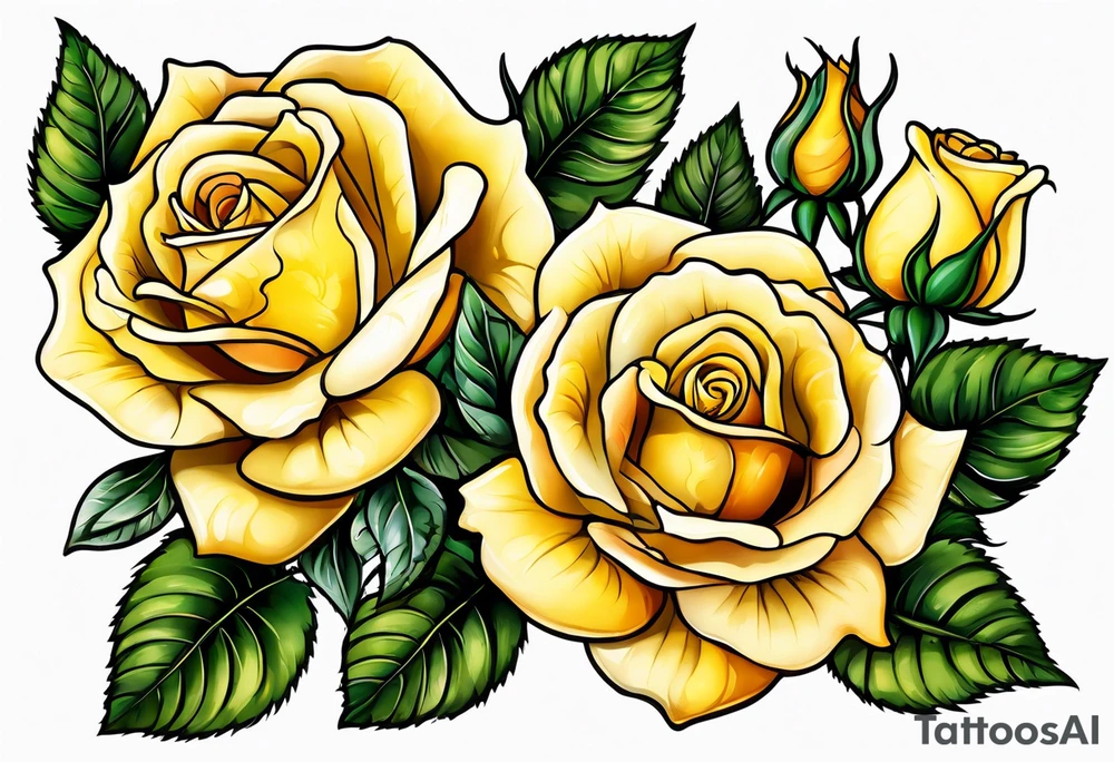 yellow rose of texas tattoo idea